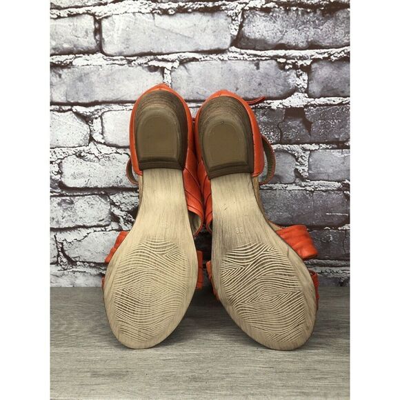 Miz Mooz Cassie Orange Leather Ankle Strap Heeled Sandals Women Sz 39EU/8.5M US - Picture 15 of 16